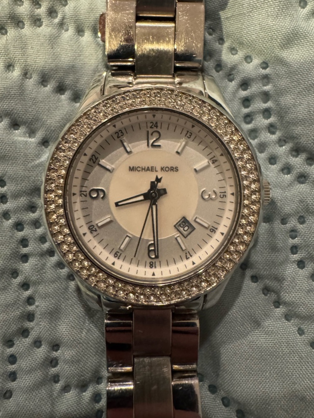 Michael Kors Silver-Tone Crystal Bezel Watch - Picture 2 of 5